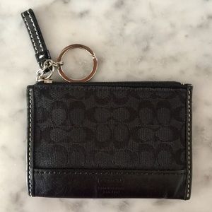 Authentic Black Coach Mini Slim Wallet & Keyring
